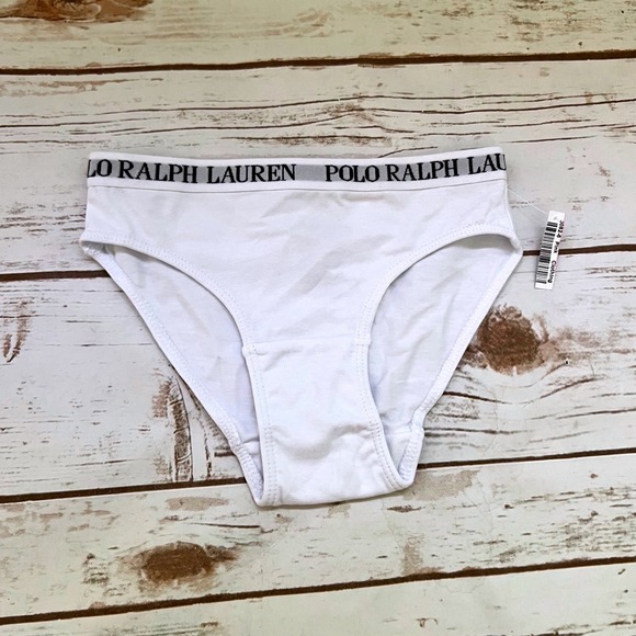 Polo Ralph Lauren Other - NEW Polo Ralph Lauren Underwear White Elastic Bikini Briefs Girls Size S 8-10